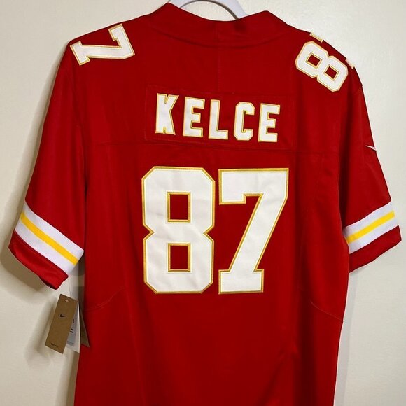 Travis Kelce #87 Kansas City Chiefs Red Nike Vapor NFL Large Jersey - Picture 7 of 8